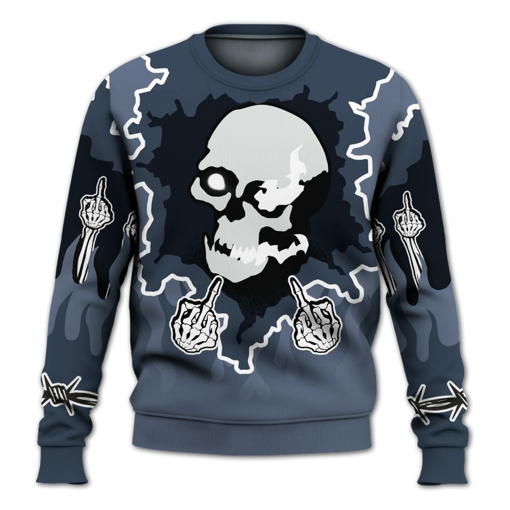 Sweatshirt To Match Low Diffused Blue 11s - F Around Find Out Graphic Trapped All Over Print