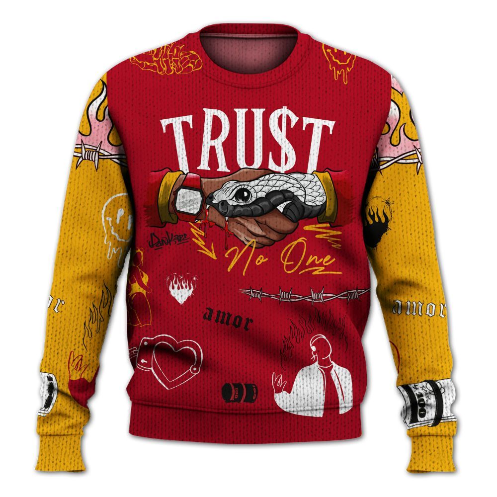 Knitted Sweater To Match Cardinal 7s - Snake Trust No One
