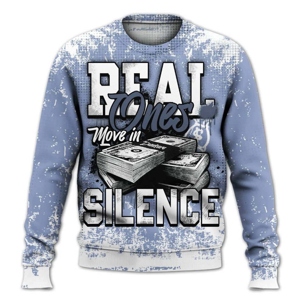 Sweatshirt To Match Retro Blue Grey 13s - Move In Silence Money Street Retro All Over Print
