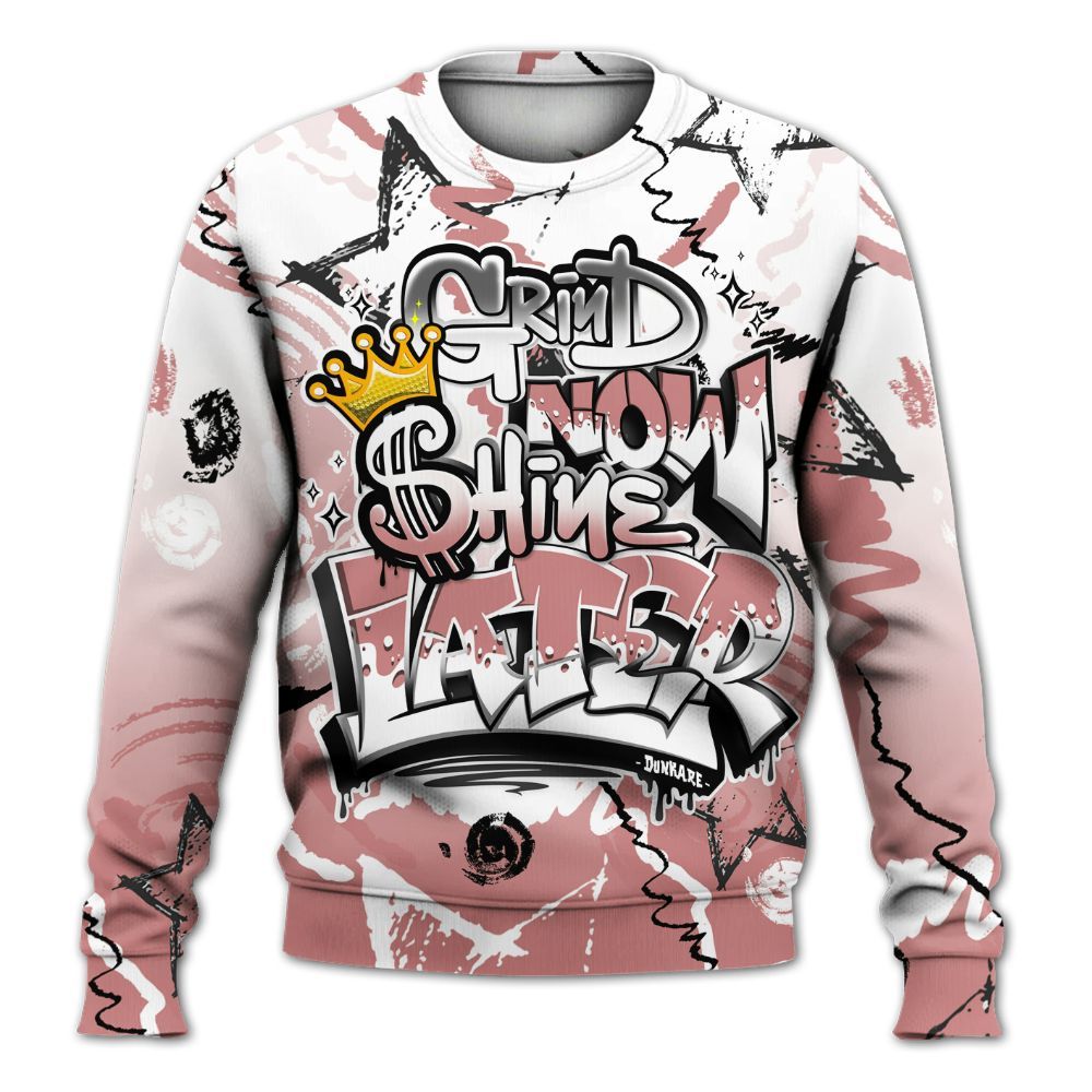 Sweatshirt To Match Low OG Rust Pink 1s - Grind Shine Later Drip All Over Print