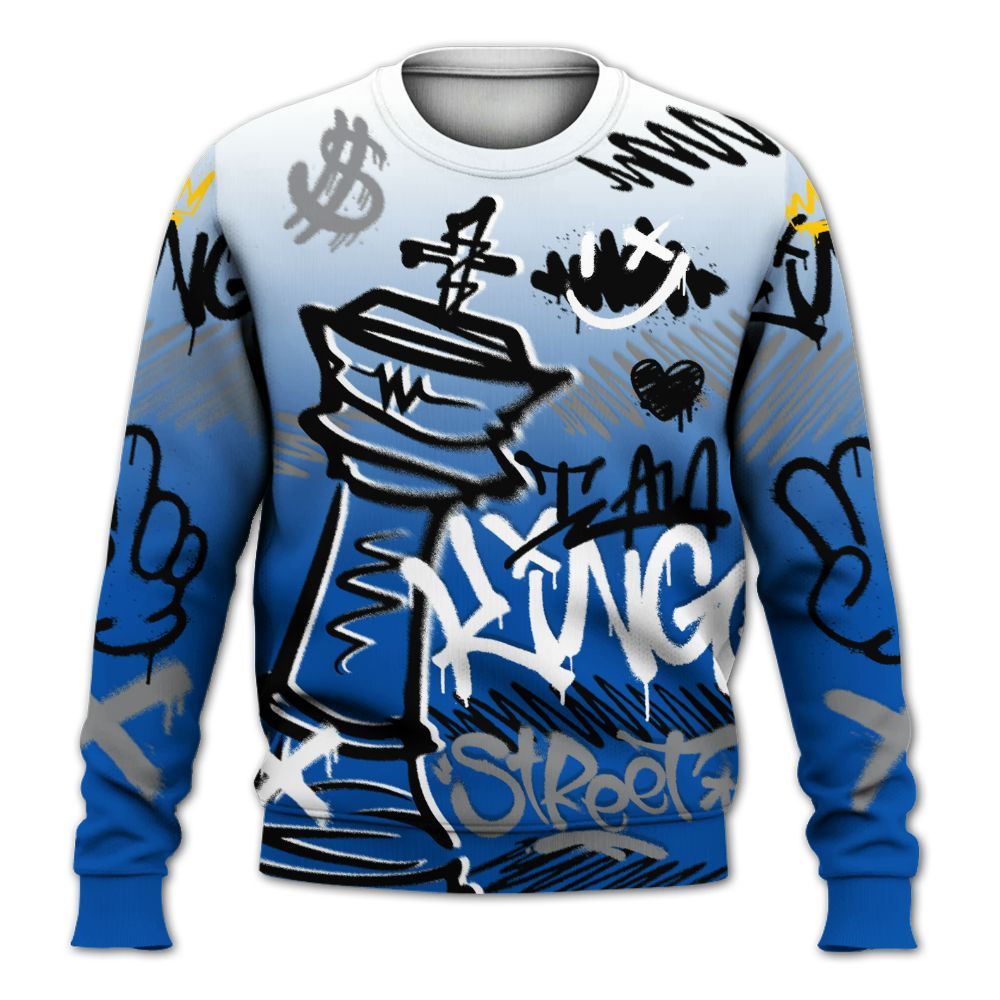 Sweatshirt To Match Racer Blue 5s - Street King Chess Streetwear All Over Print