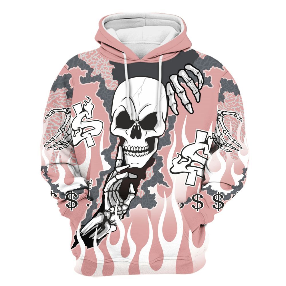 Hoodie To Match Red Stardust 3s - Ones Move In Silence Graphic Trapped All Over Print