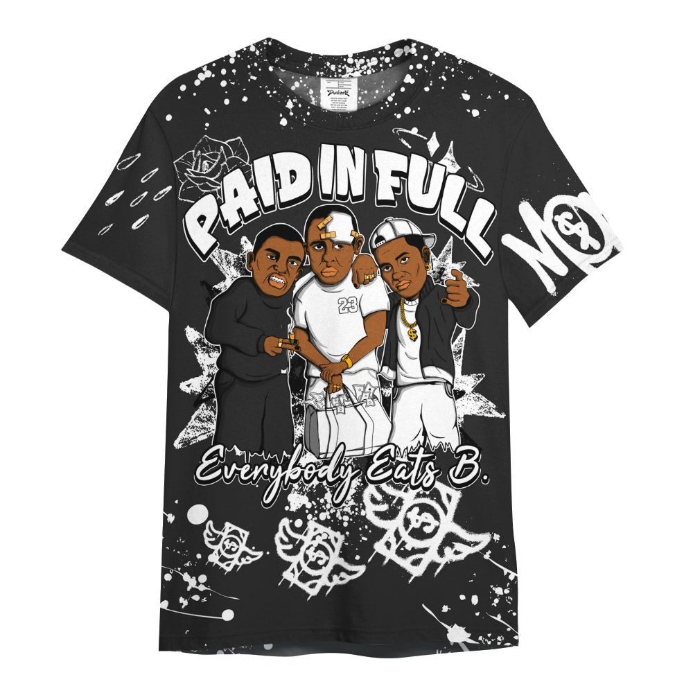 Shirt To Match Black Cat NET 4s - Everybody Paid In Full Crayon All Over Print