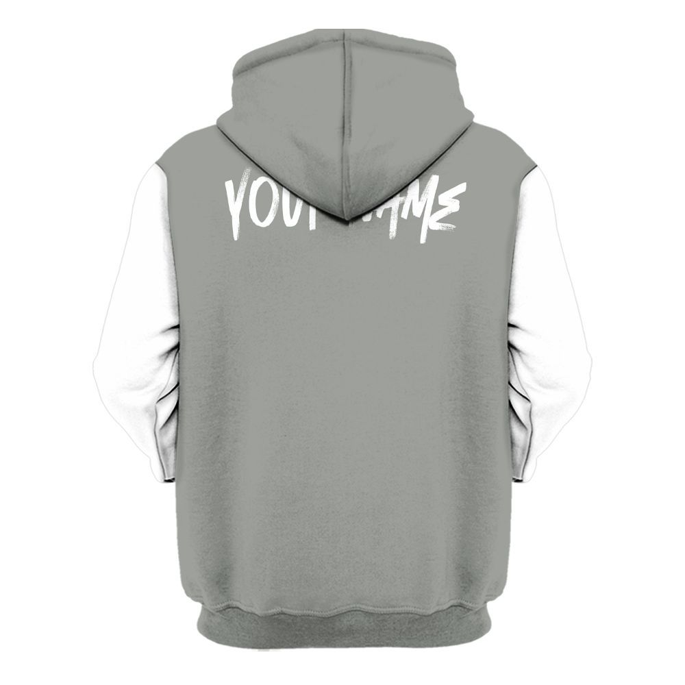 Hoodie To Match Paris Cement Grey 4s Varsity Jacket, Custom Name Bad Girl HAHA All Over Print