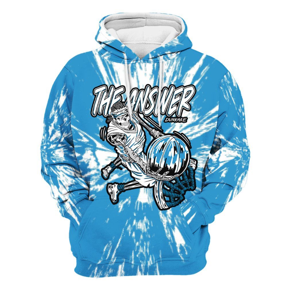 Hoodie To Match Powder Blue 9s - The Answer Skeleton Luxury All Over Print