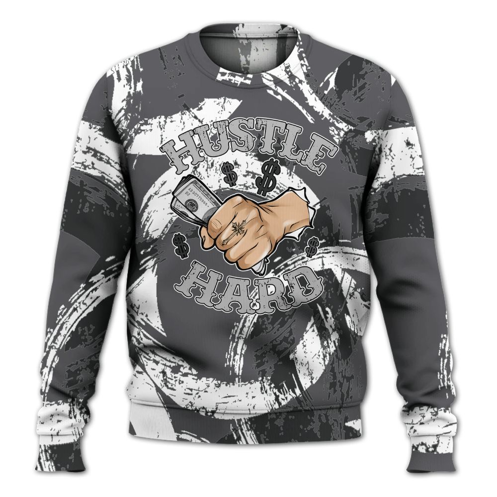 Sweatshirt To Match White Thunder 4s - Hustles Hard! Splash All Over Print