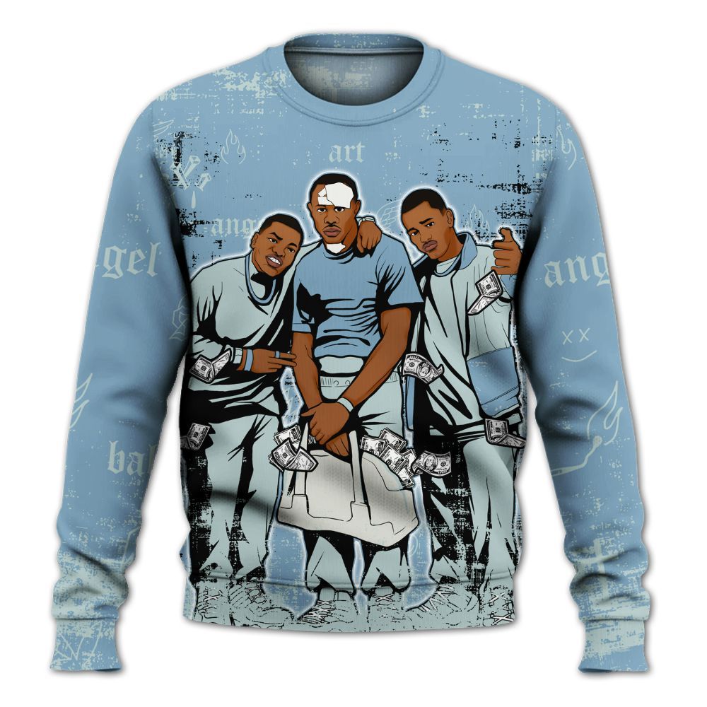Sweatshirt To Match Denim Worn Blue 2025 4s - Paid In Full Money All Over Print