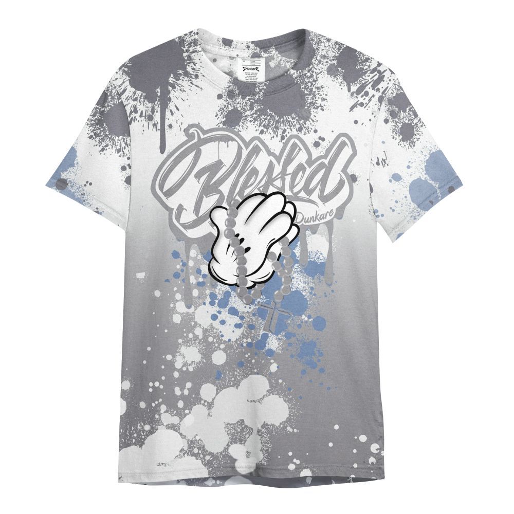 Shirt To Match Cement Grey 11s - God Blessed Ink Drip All Over Print