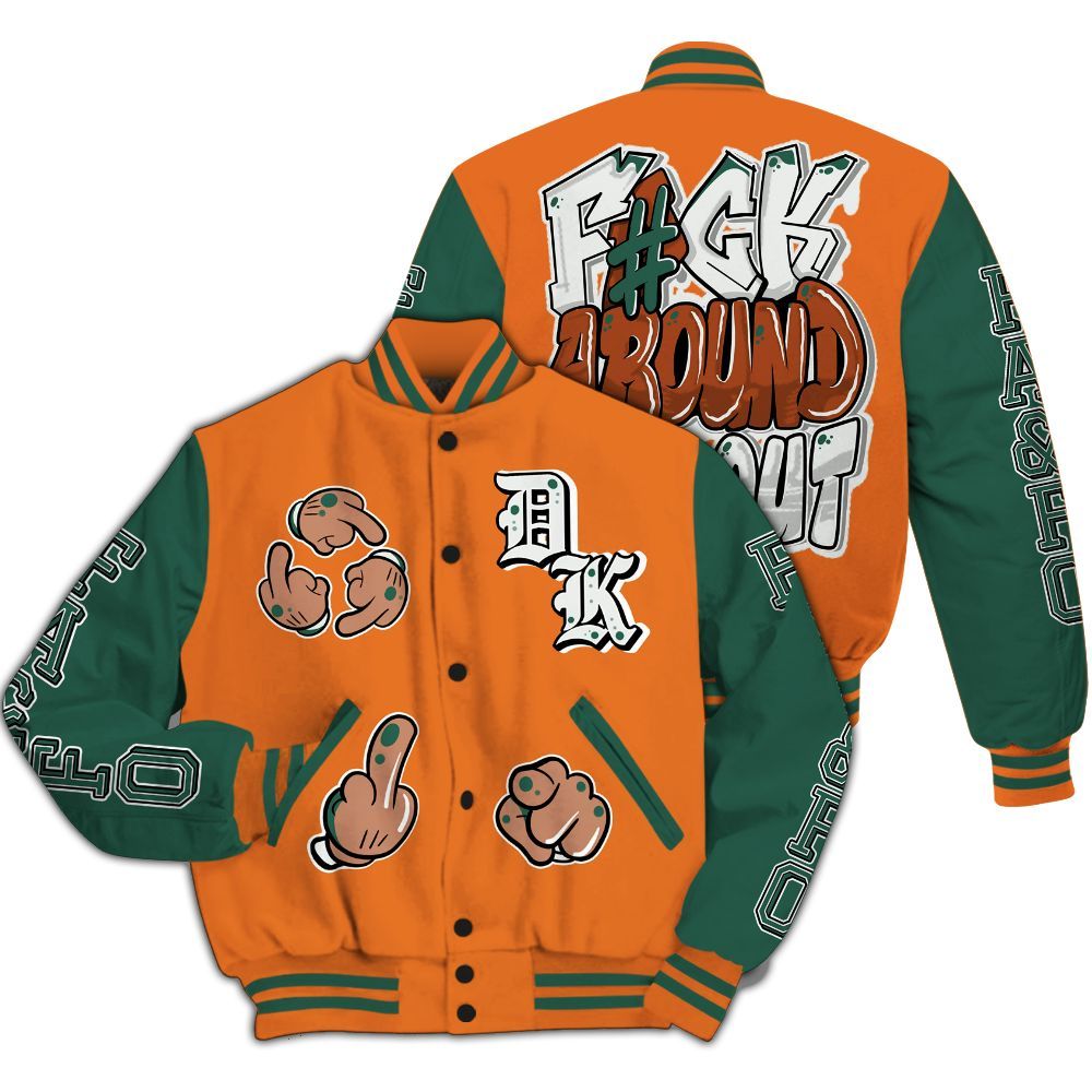 Varsity Jacket To Match Dunk Low Ceramic - F Around Find Out Graphic All Over Print