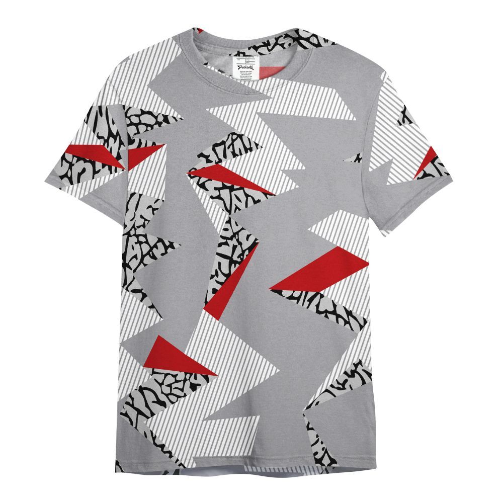 Shirt To Match Cement Grey 3s - Geometric Camouflage Pattern All Over Print