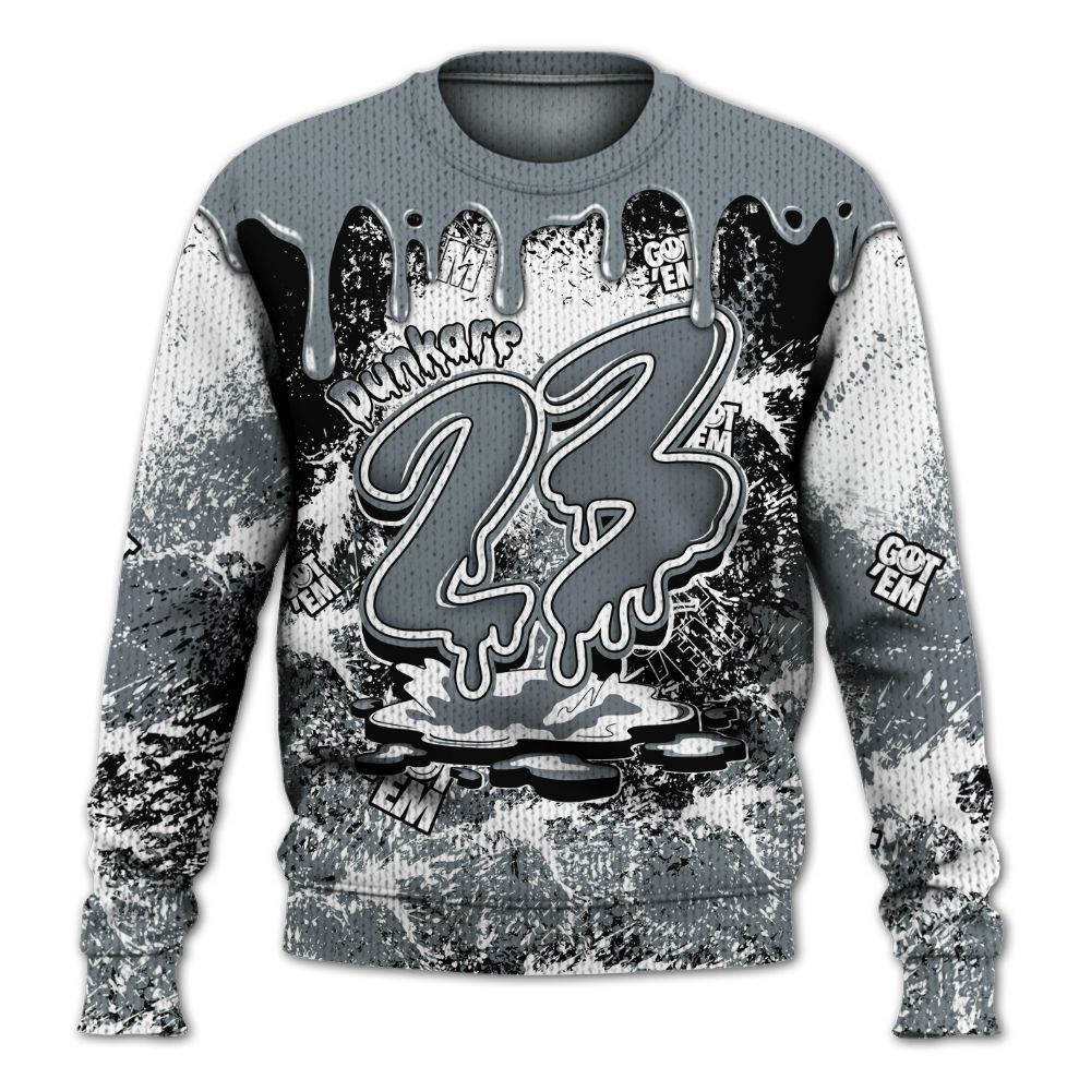 Knitted Sweater To Match Wolf Grey 13s - Dripping 23 Drip