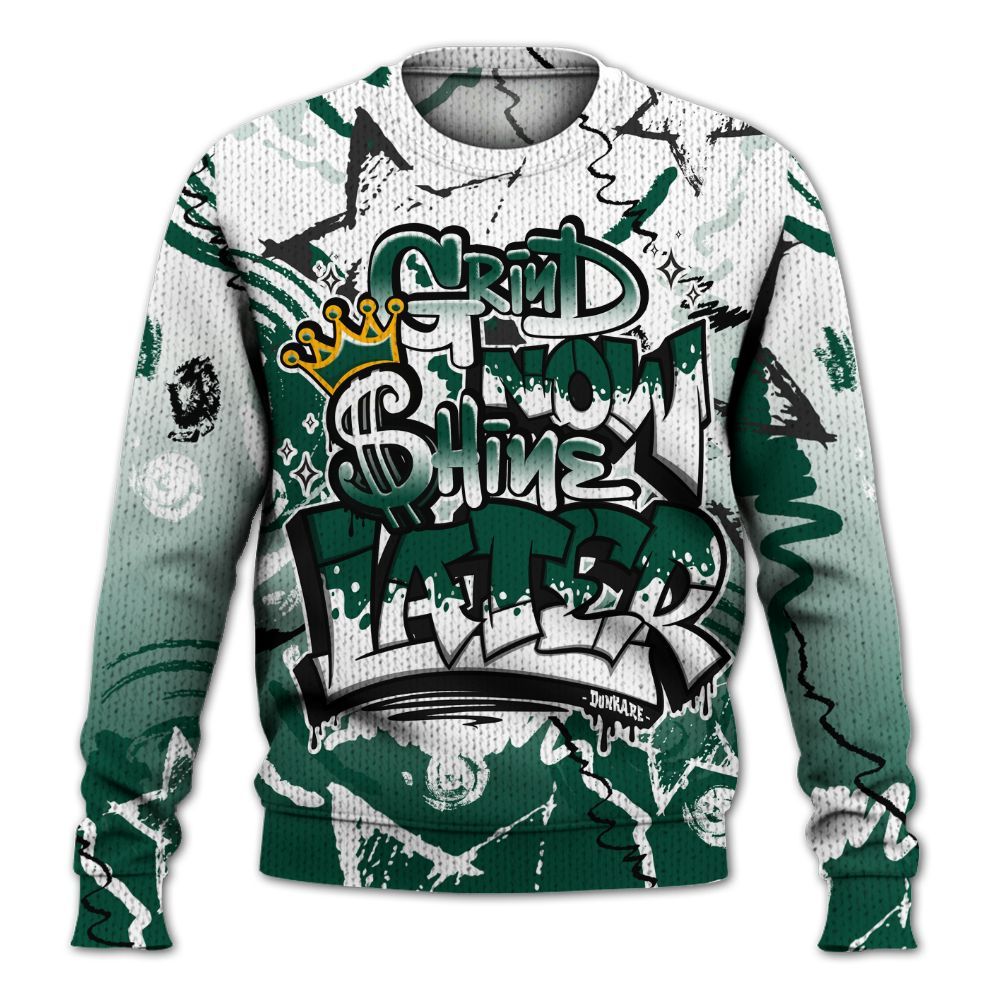 Knitted Sweater To Match Oxidized Green 4s - Grind Shine Later Drip