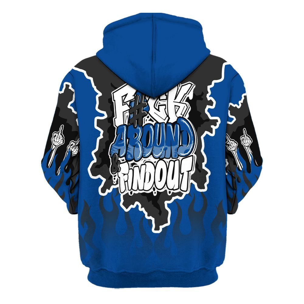 Hoodie To Match Low 85 Royal 1s - F Around Find Out Graphic Trapped All Over Print