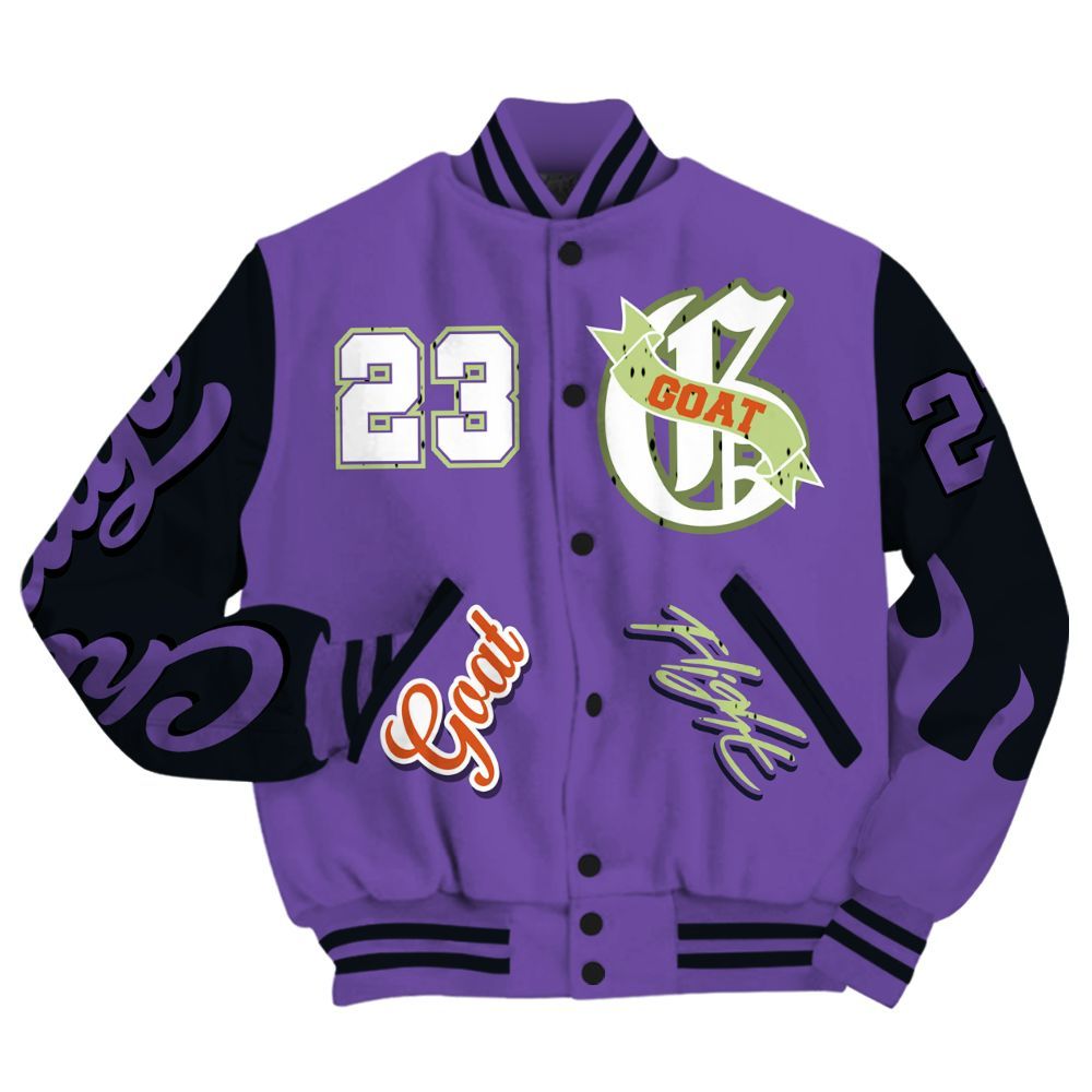 Varsity Jacket To Match Canyon Purple 4s - The G.O.A.T Flight Streetwear All Over Print