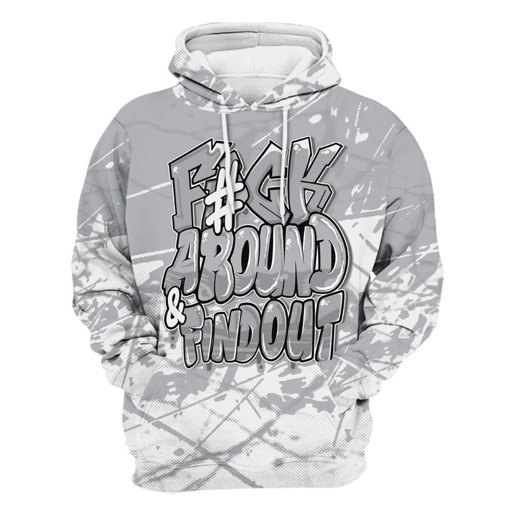 Hoodie To Match Low OG Wolf Grey 1s - F Around Find Out Graphic Profound All Over Print
