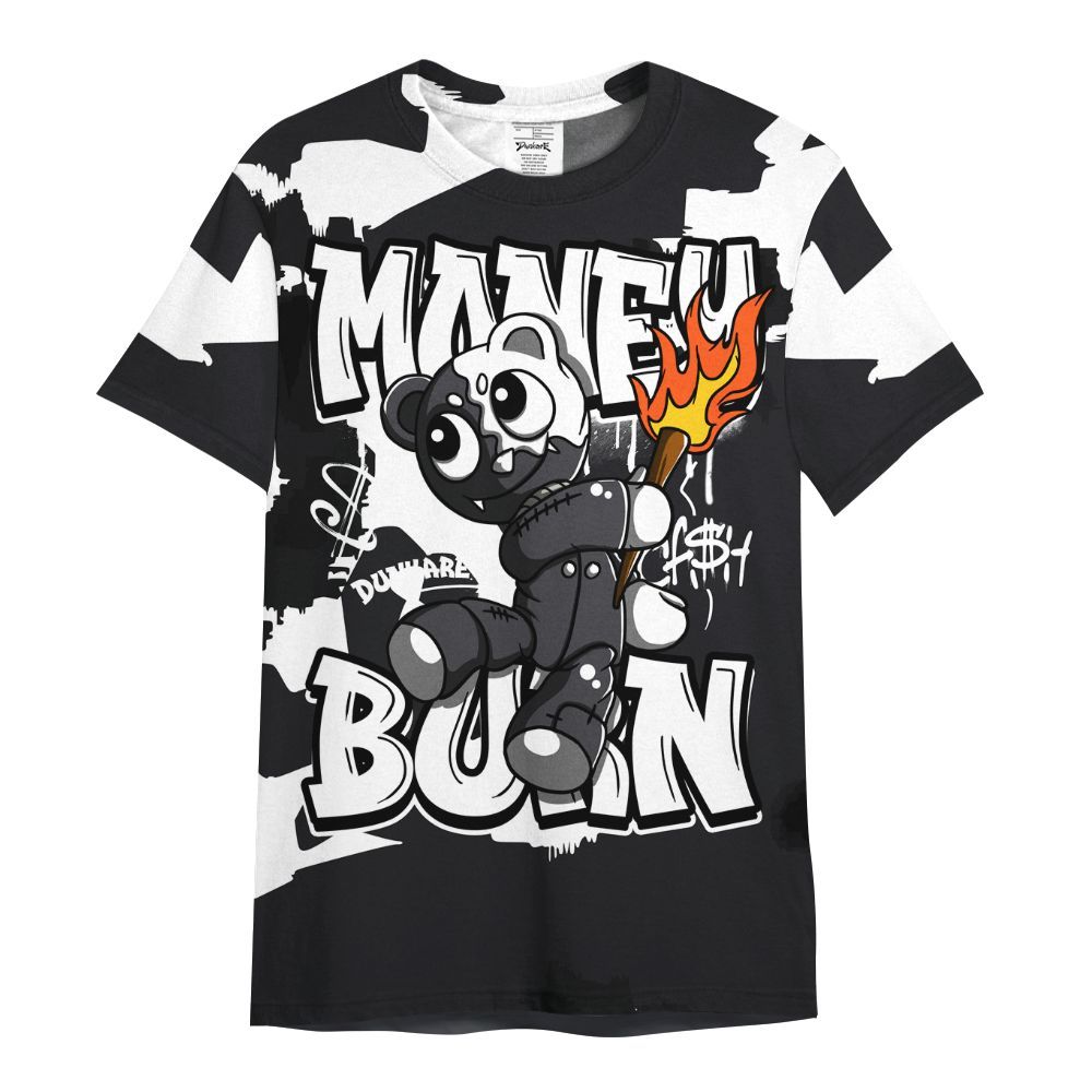 Shirt To Match White Thunder 4s - Money Burn Retro All Over Print