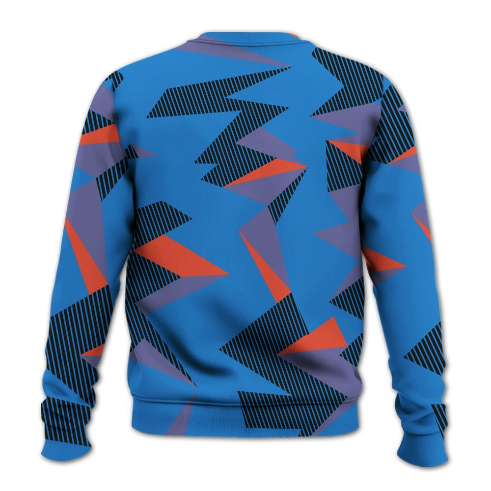 Sweatshirt To Match Hi-Res Blue 700s - Geometric Camouflage Pattern All Over Print