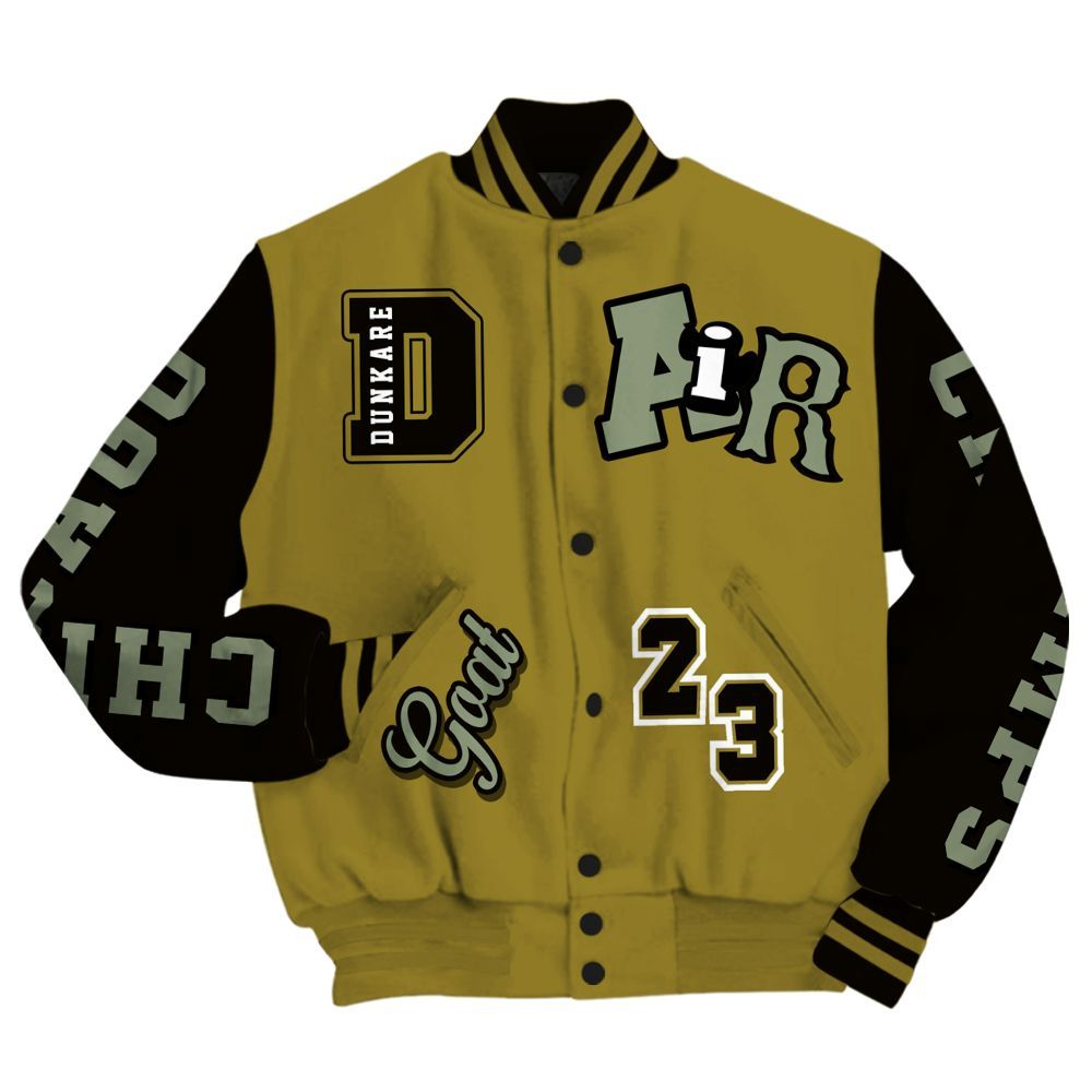 Varsity Jacket To Match Air Flightposite Metallic Gold - AIR Number 23 GOAT All Over Print