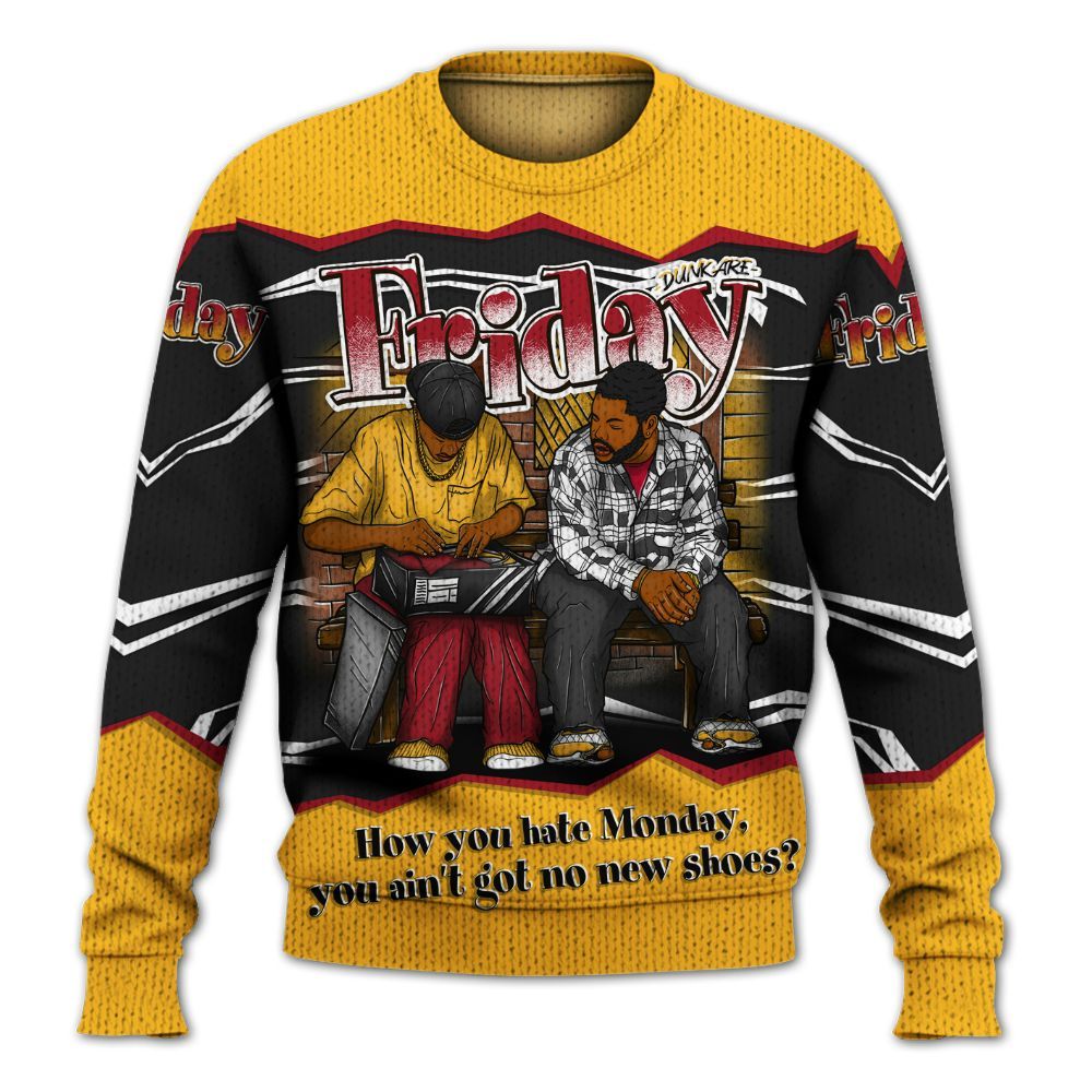 Sweater To Match White Taxi 12s Shirt, Friday Movie 90s TV Graphic