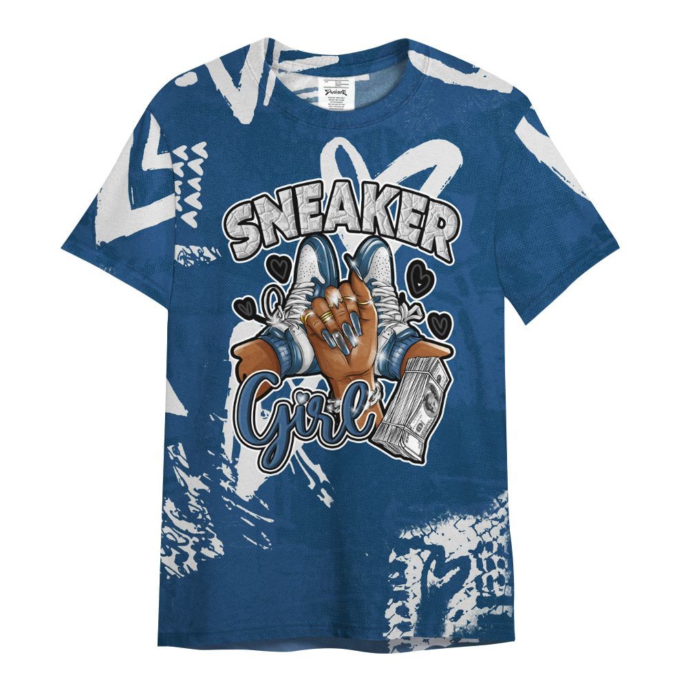 Shirt To Match High OG Midnight Navy 1s - Sneakerz Girlz Heart Grunge All Over Print
