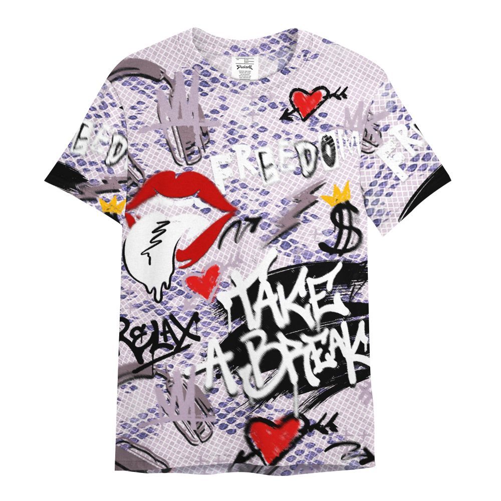 Shirt To Match Air Force 1 Low Purple Snake - Take Break Freedom Graffiti Streetwear All Over Print