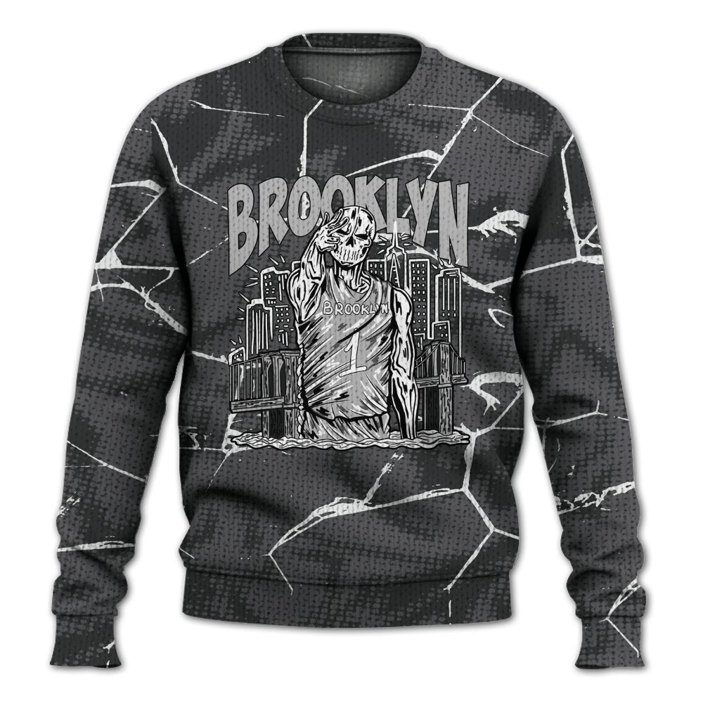 Knitted Sweater To Match White Thunder 4s - Brooklyn's Skeleton Crack