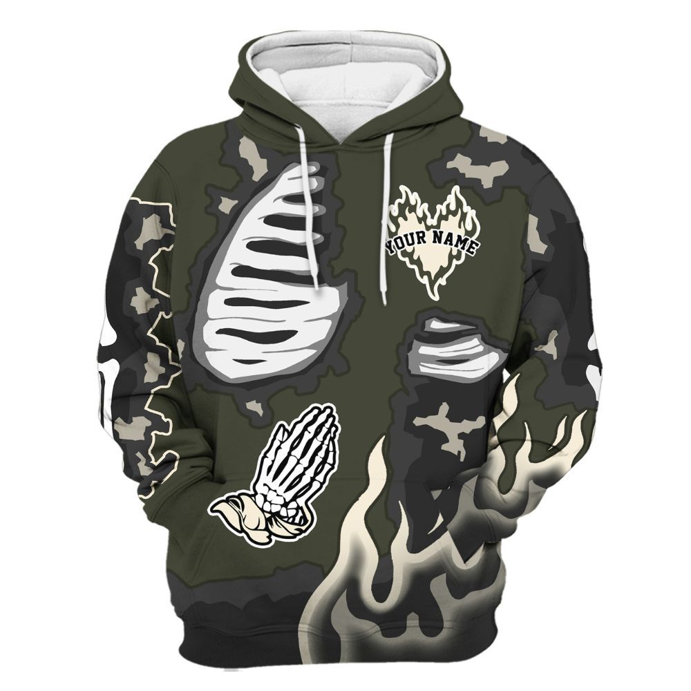 Hoodie To Match Retro Undefeated 4s - Dislike Us Burning Custom Name All Over Print