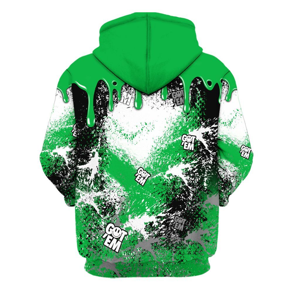 Hoodie To Match Lucky Green 5s - Dripping 23 Drip All Over Print