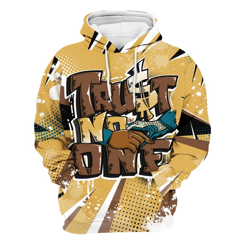 Hoodie To Match Retro Cacao Wow 4s - Poly Trust No One Dripping All Over Print