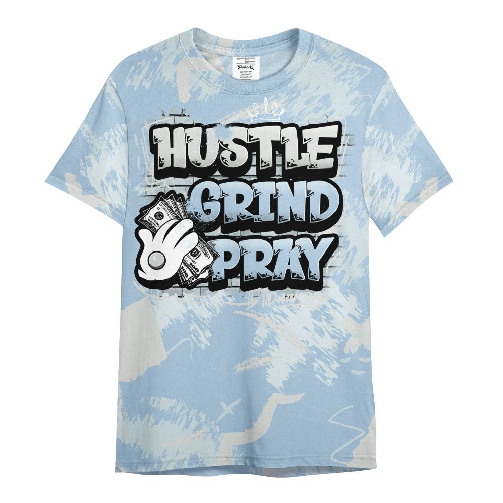 Shirt To Match Forget Me Not 4s - Hustle Grind Pray Retro All Over Print