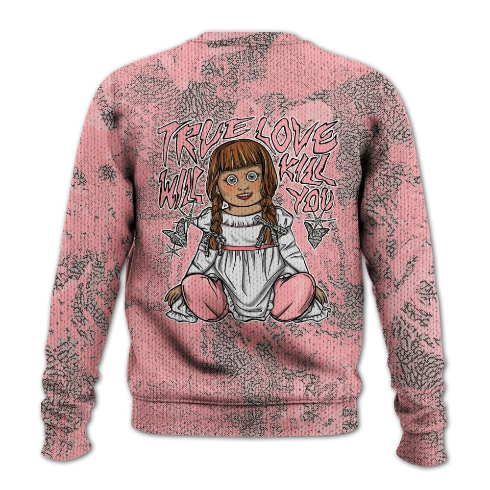 Knitted Sweater To Match Retro Wings 3s - Genuine Loves Bear Heart Grunge