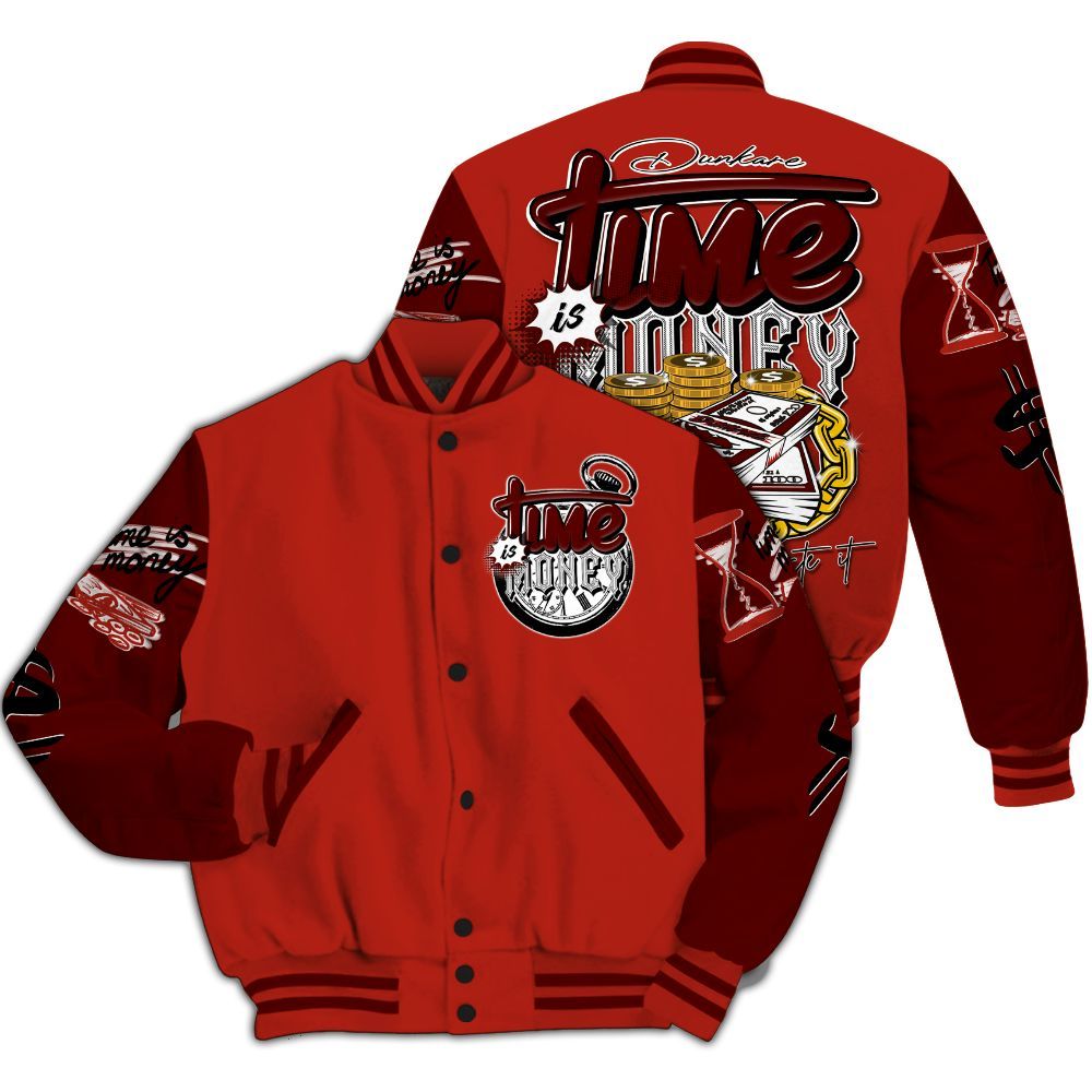Varsity Jacket To Match SP Firewood Orange 4s - Time Is Money All Over Print