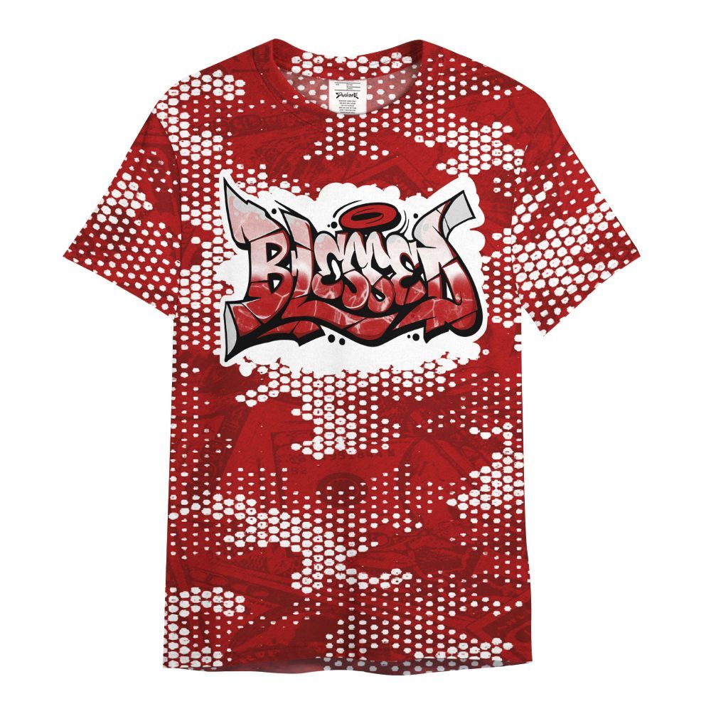 Shirt To Match Red Taxi 12s - Blessing Graphic Banknotes All Over Print