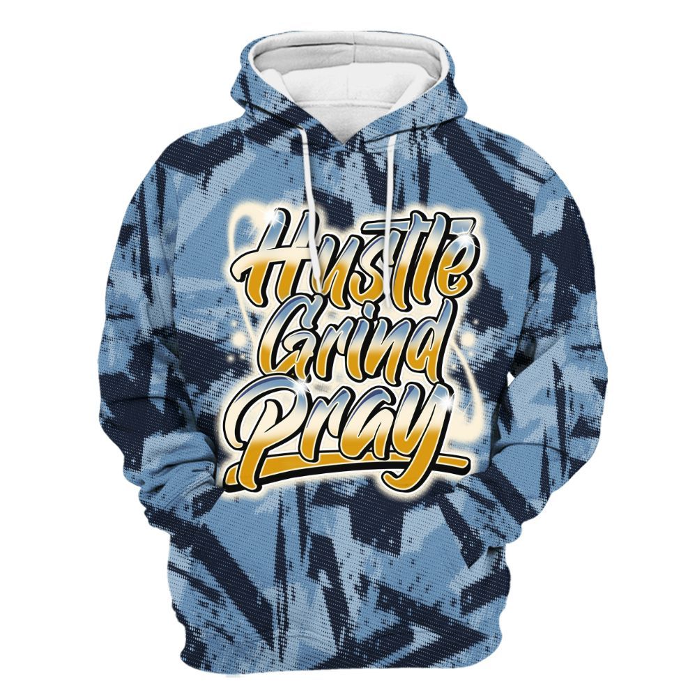 Hoodie To Match High OG First In Flight 1s - Hustles And Prayer Graphic Halftone All Over Print