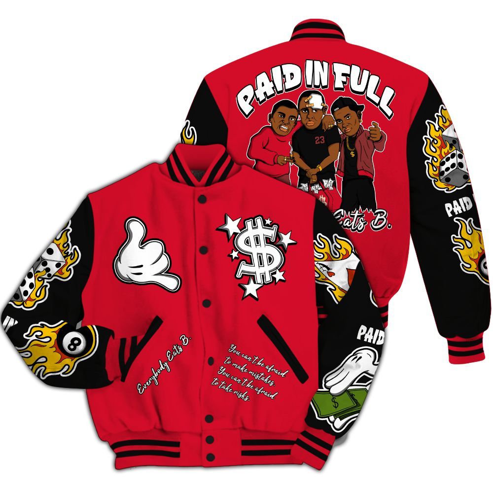 Varsity Jacket To Match Air Max Sunder Gore Tex Fire Red - Everybody Paid In Full Graphic All Over Print