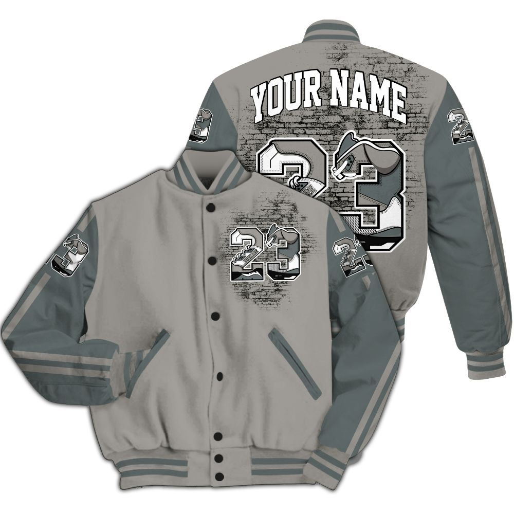 Varsity Jacket To Match Cool Grey 9s - Custom Name Number 23 5s All Over Print