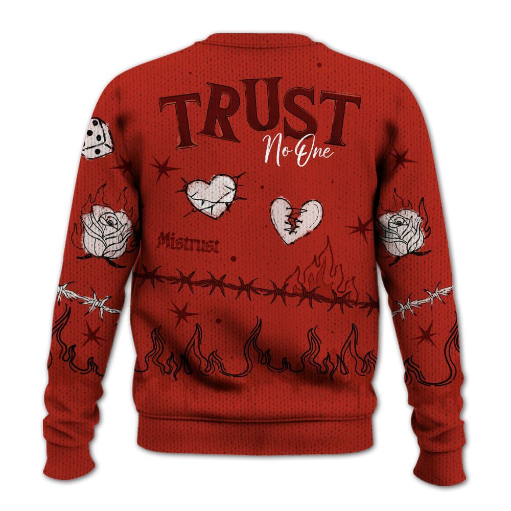 Knitted Sweater To Match SP Firewood Orange 4s - Trust No One Snake-Bite Doodle Crayon