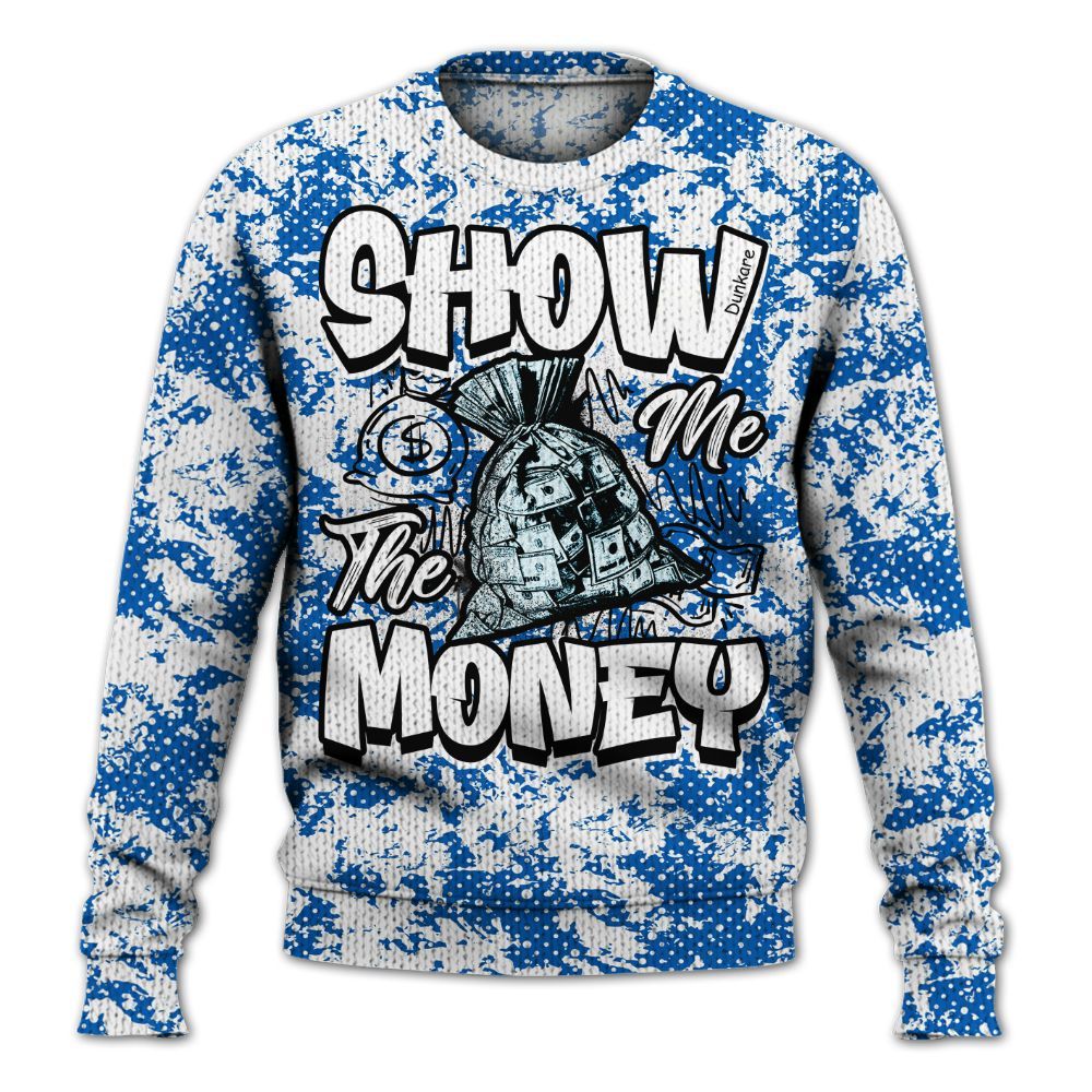 Knitted Sweater To Match Dunk Low Argon - Show Me The Money Retro