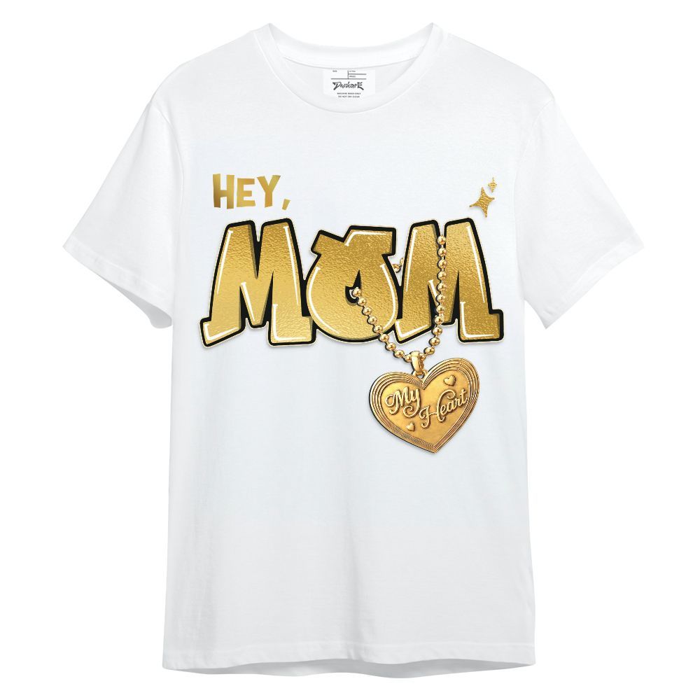 Shirt To Match Retro Low Mother's Day Metallic Gold 11s - Hey, Mom Love Sneaker Graphic