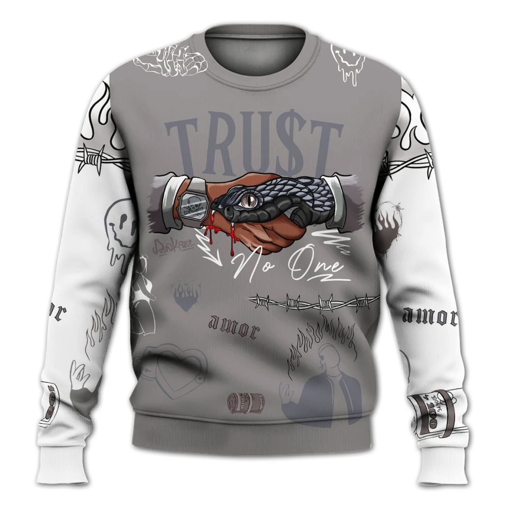 Sweatshirt To Match Cool Grey 11s - Snake Trust No One All Over Print