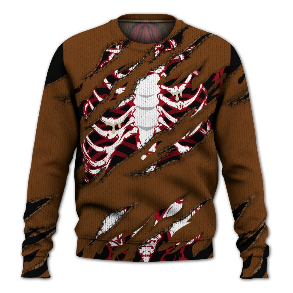 Knitted Sweater To Match Archaeo Brown 5s - GOT 'EM Skeleton Scratch
