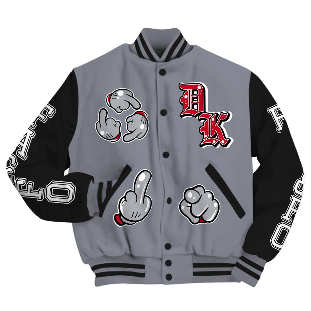 Varsity Jacket To Match Retro Black Flint 13s - F Around Find Out Graphic All Over Print