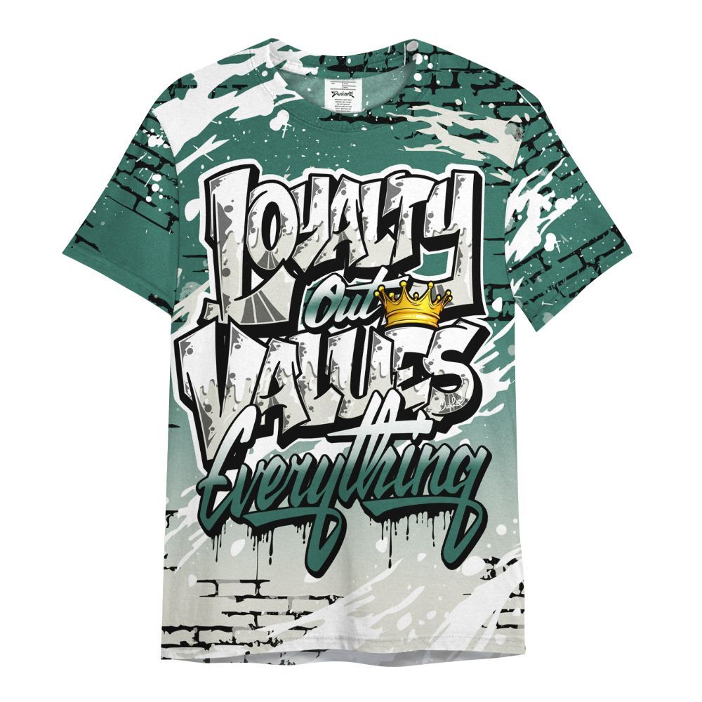 Shirt To Match RM Oxidized Green 4s - Values Of Loyalty Drip All Over Print
