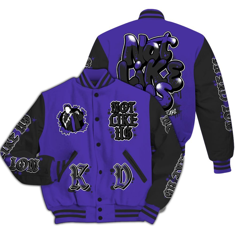 Varsity Jacket To Match Field Purple 12s - None Like Us Graphic All Over Print