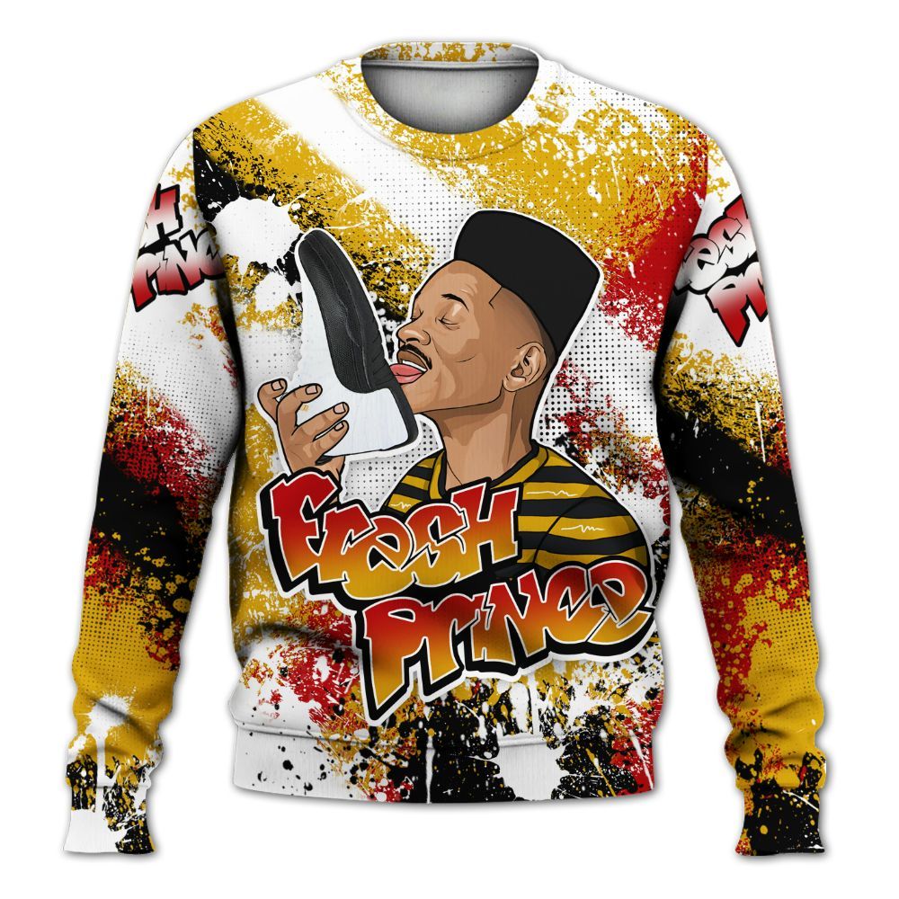 Sweatshirt To Match White Taxi 12s - Fresh Sneaker Lick All Over Print