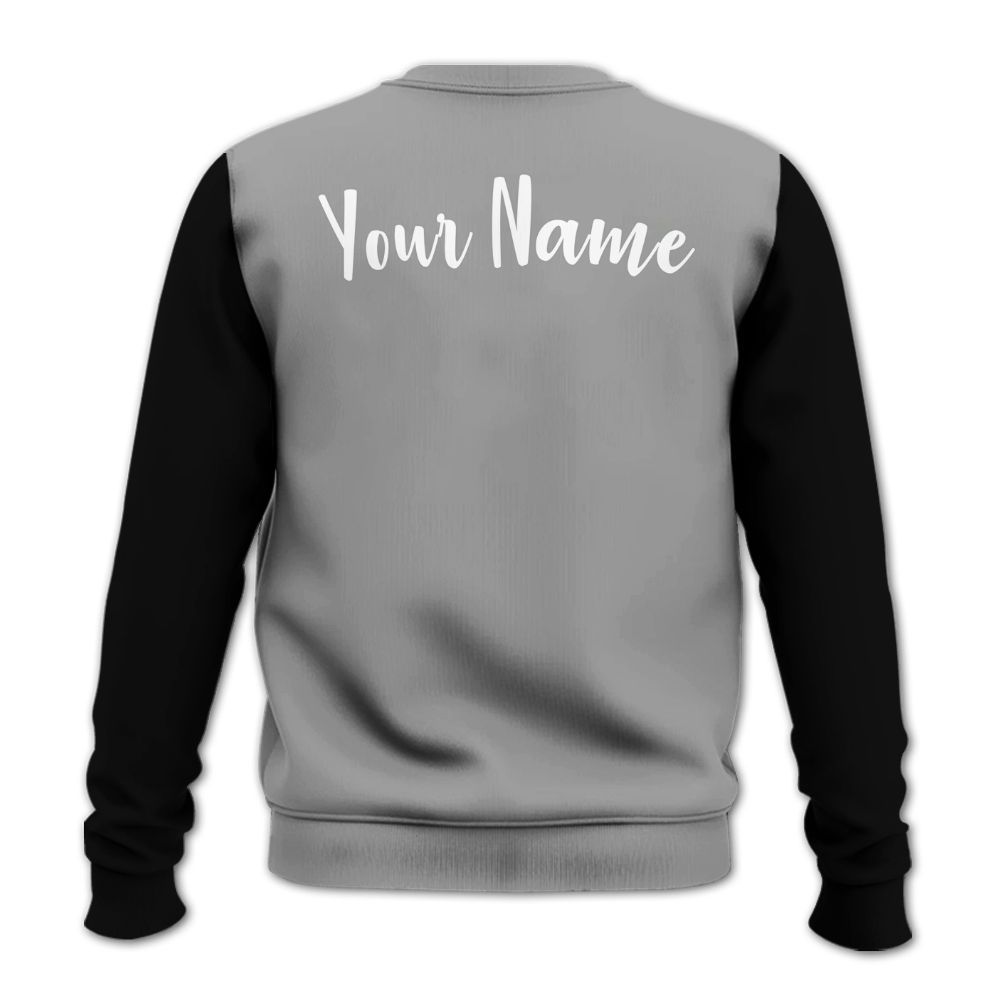 Sweatshirt To Match Black Wolf Grey 12s - Custom Name God Blessed Drip All Over Print