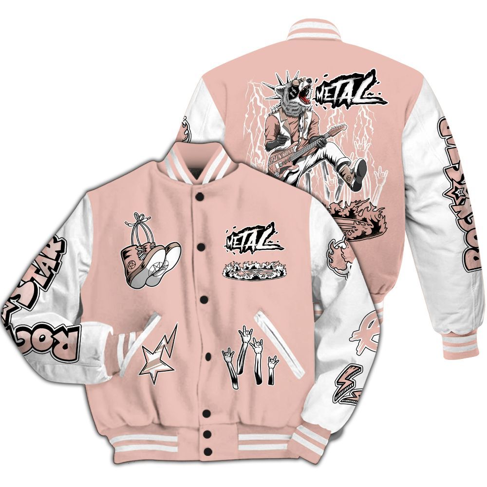 Varsity Jacket To Match Dunk Low Pink Velvet - Punk Rock Raccoon All Over Print