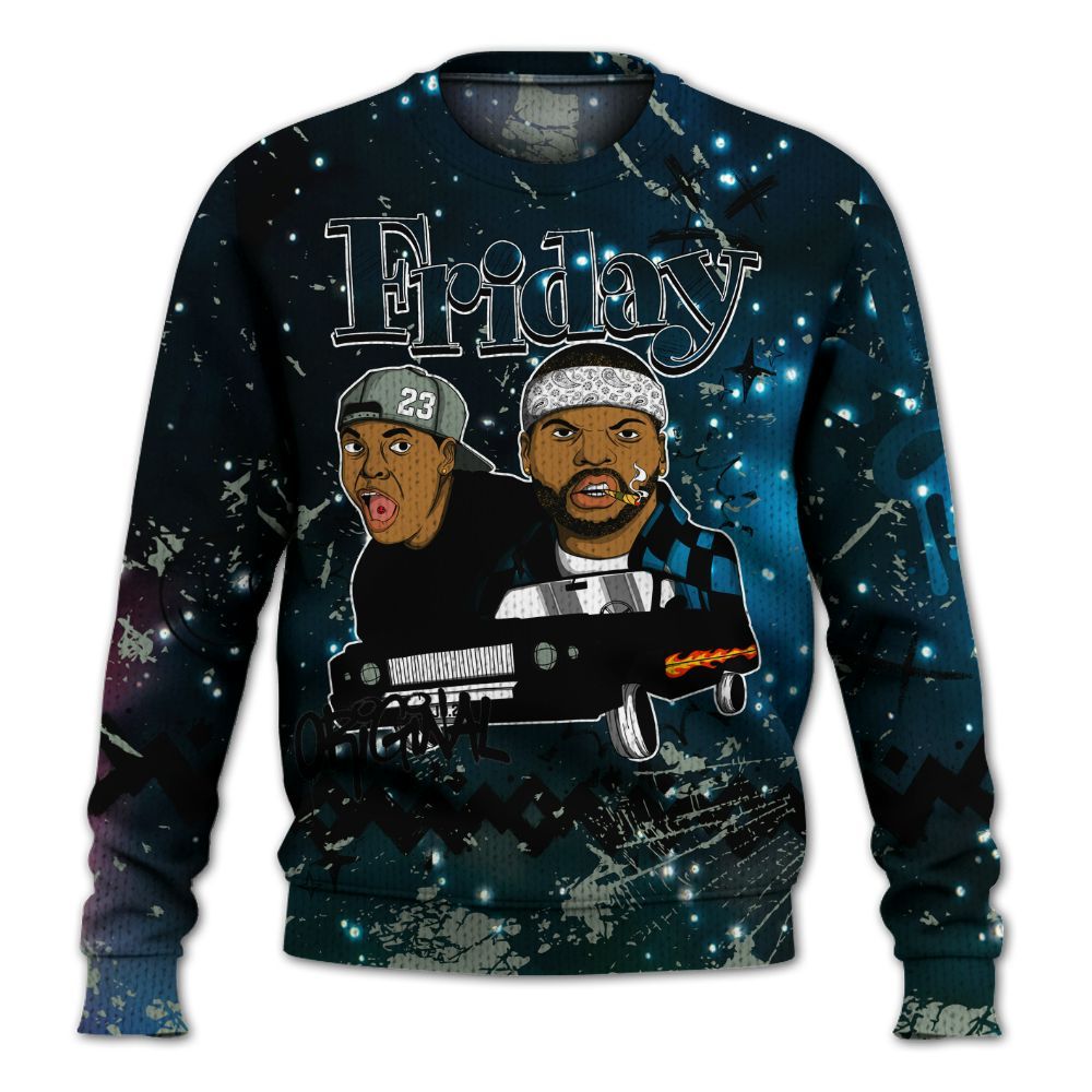Knitted Sweater To Match Air Foamposite One Galaxy - Friday Sneaker Crayon