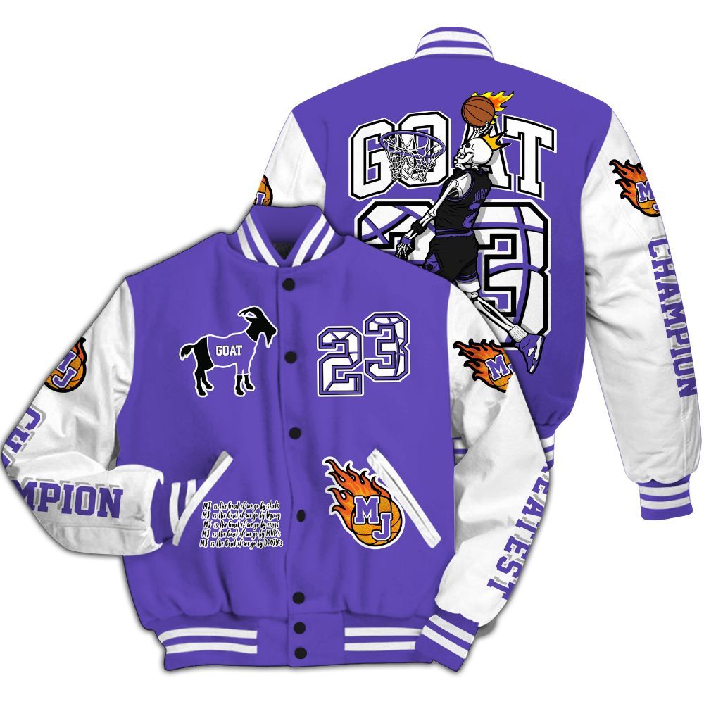 Varsity Jacket To Match Field Purple 12s - 23 G.0.A.T Jump Up Basketball All Over Print