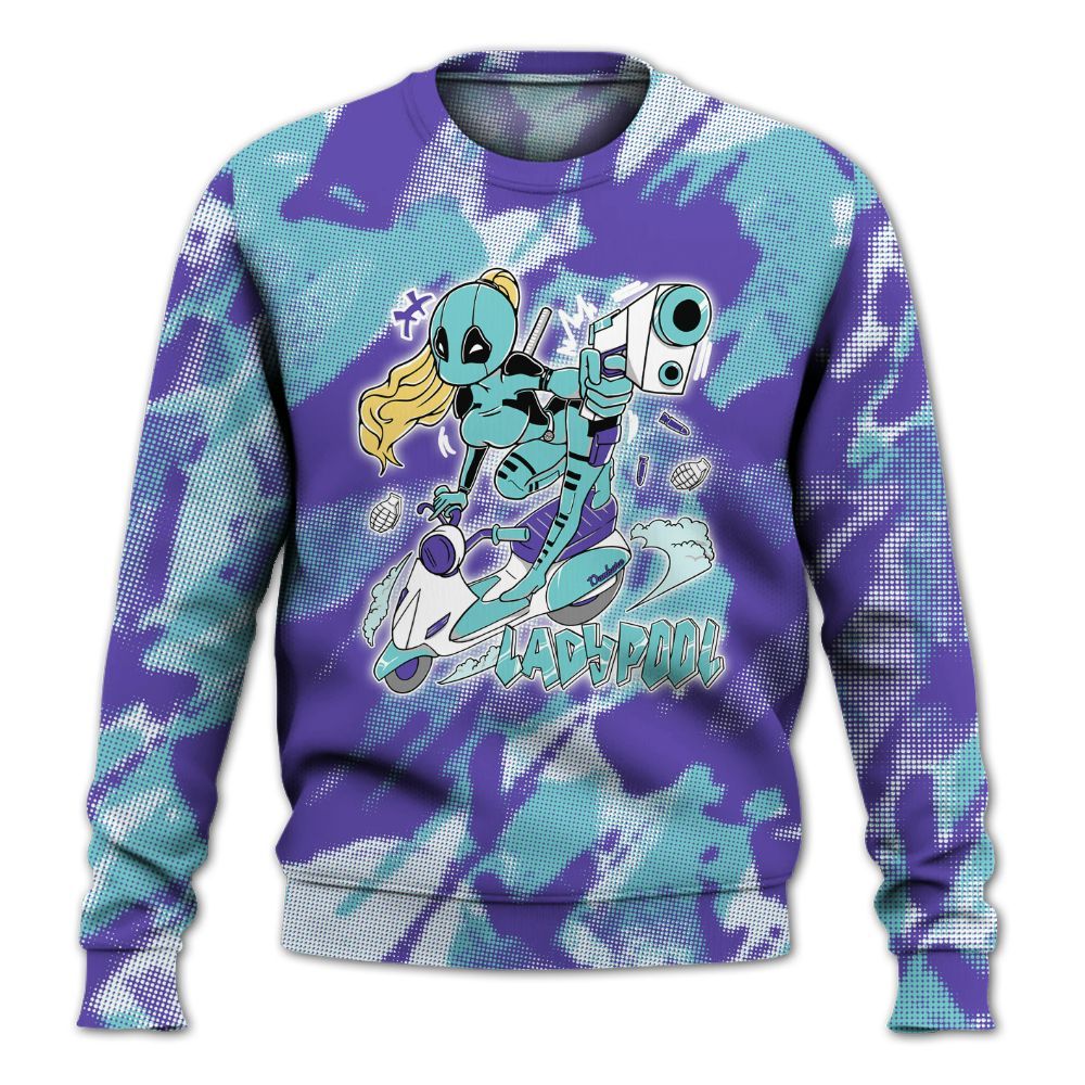 Sweatshirt To Match Low Hornets 1s - Lady Pool Cartoon Abstract Halftone All Over Print